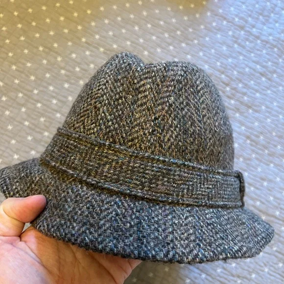 Pendleton Gray Tweed Hat wool vintage fedora bucket hat size medium - Picture 1 of 16